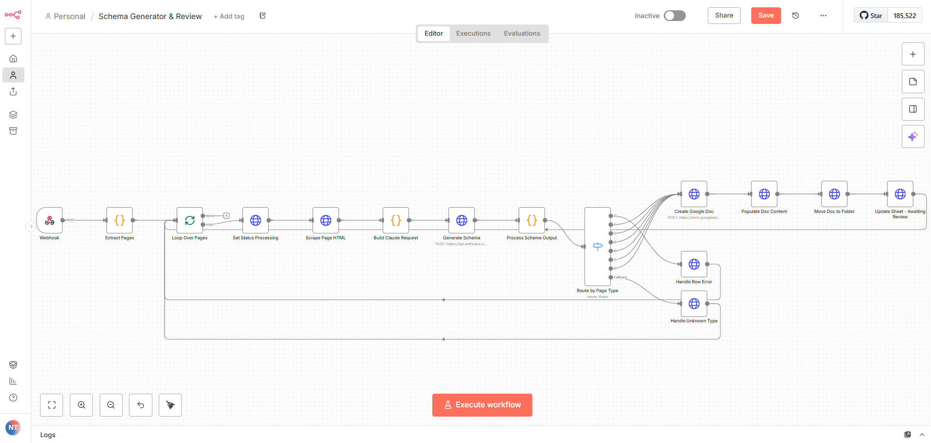 Schema Generator Workflow